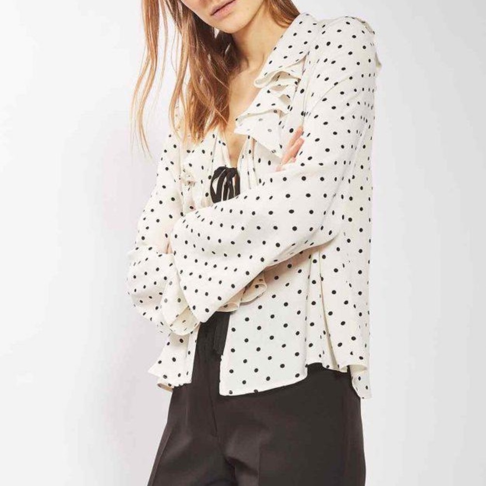New Topshop Polka Dot Blouse